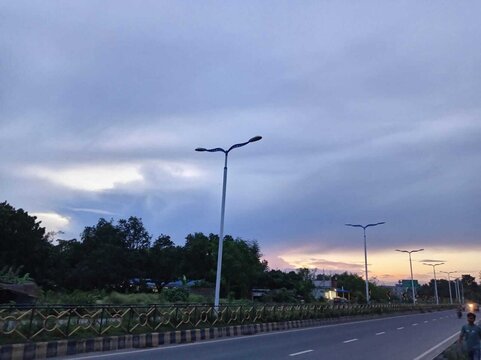 Serene Night Sky over Village Homes