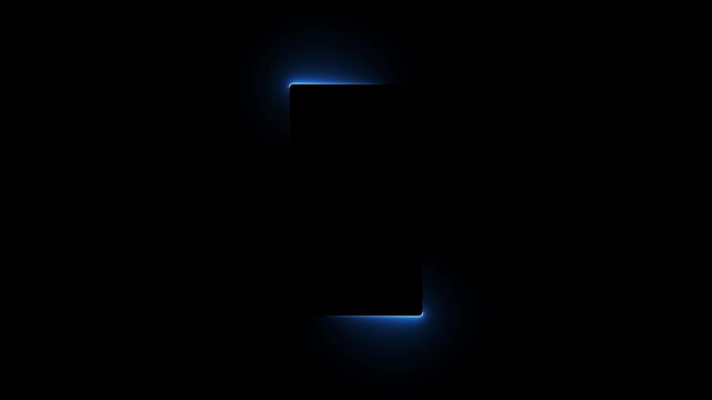  abstract  neon rectangle  frame icon  animation on black background, glowing neon frame motion video  animation,