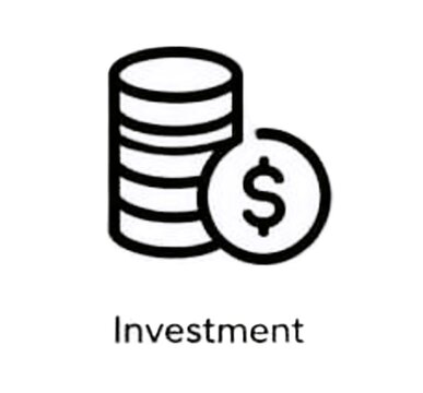 Investment icon with coin stack and dollar symbol vector design