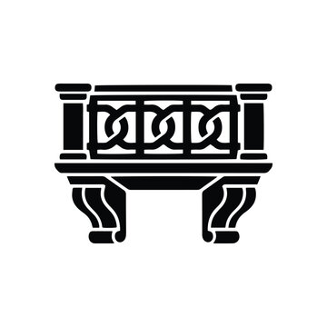 ornate balcony architecture icon with decorative railing and brackets
