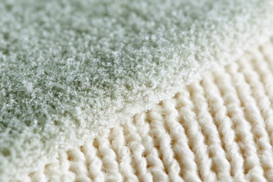 Close-up view of textile materials showing texture and color contrast in indoor setting
