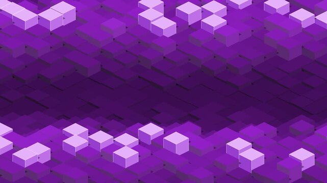 Purple abstract geometric cube background loop animation footage
