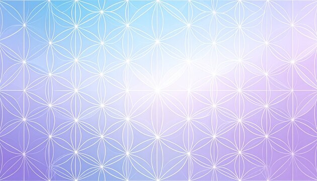 Modern Japanese asanoha geometric background with translucent white lines over a lavender and sky blue gradient