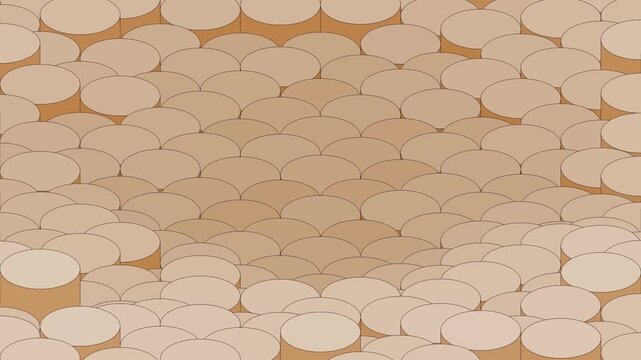 Overlapping beige circles abstract pattern texture background footage