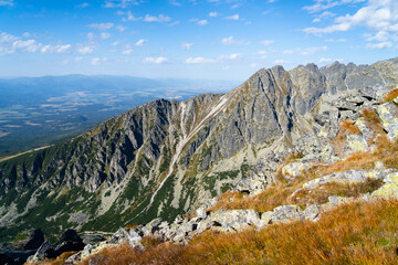 A magnificent mountain panorama in autumn. © gubernat