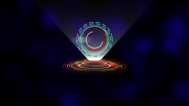 Futuristic hud hologram interface with bio label animation for tech presentations digital technology