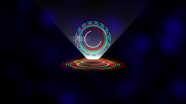 Futuristic hud hologram interface with sys system activation animation technology