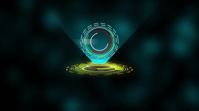 Kpi performance hologram interface, digital business analytics hud motion key performance indicator