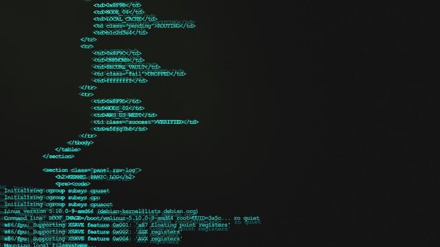 Retro CRT green hacker terminal screen featuring curved monitor distortion and scrolling code. Ideal for VFX screen replacement.