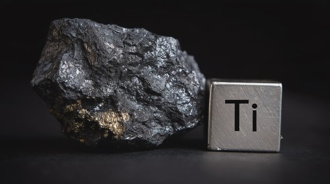Titanium ore and element representation.