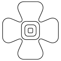 Obraz premium Abstract floral shape with concentric squares