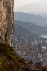 Fototapeta premium Panoramic View of Monaco from Tête de Chien, French Riviera, France