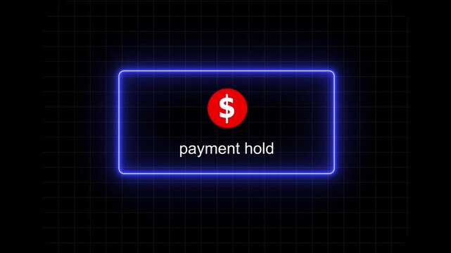 Payment Hold Notification with Dollar Sign on Black Background payment pending transaction on hold financial notification