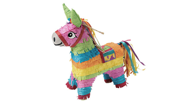 Colorful rainbow unicorn pinata toy festive Mexican celebration birthday party decoration