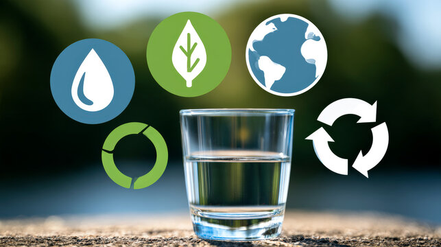 Water scarcity awareness highlighting conservation of limited freshwater resources for future generations