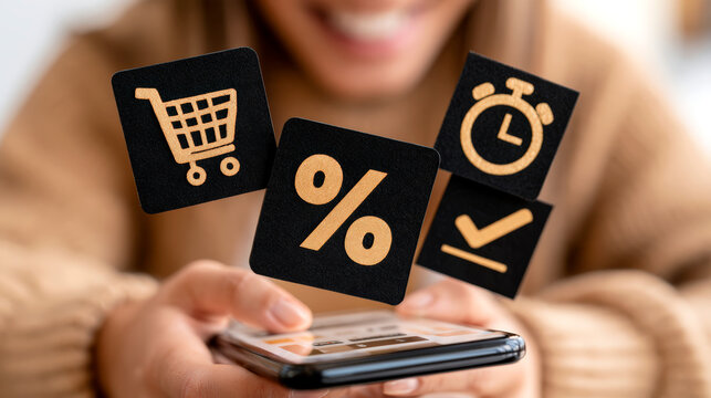 Limited time sale shopping on smartphone with discounts and urgent offers online