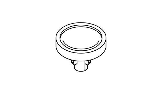 Minimal Black Vintage Typewriter Key Line Art Vector Illustration