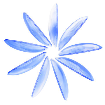 Blue glass load 3d icon. Graphic circular frame, progress bar, loading indicator, abstract render shape. Futuristic dashboard element of clear lenses, modern tech design for game UI