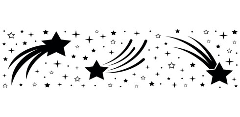 Falling star icon. Gold shooting star © golden