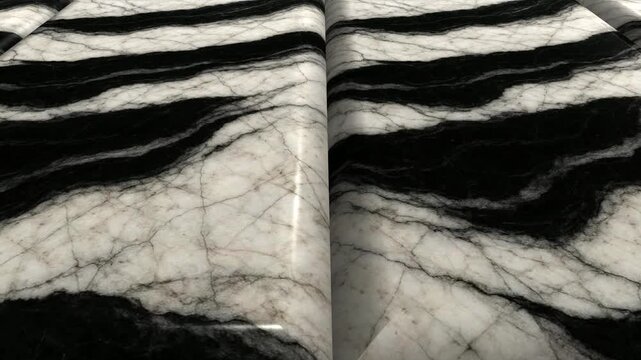 Cinematic Movement Over Panda White Marble Tiles with Angled Perspective, Bold Natural Veining, Beautiful Lighting and Sophisticated Architectural Atmosphere