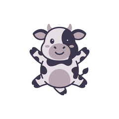 Fototapeta premium A cute cartoon cow illustration on a clean white background