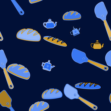Bread, Teapots, and Spatulas Pattern