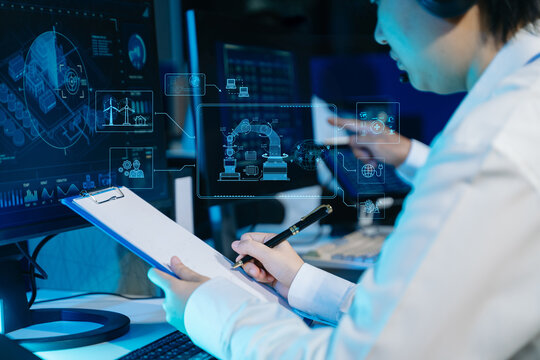 Monitoring digital systems in a technology control room, with industrial automation, robotics and renewable energy