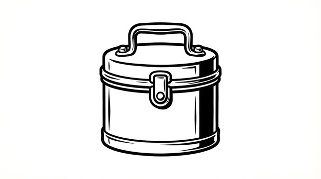 Vintage Briefcase Toolbox Icon - Retro Medical Kit and Storage Box Illustration