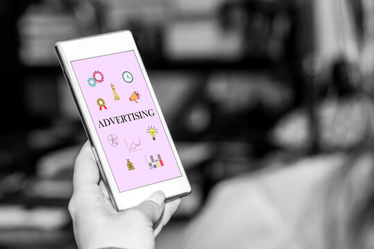 Advertising concept on a smartphone