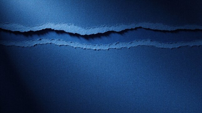 Torn blue textured paper creates abstract background. Subtle grid pattern with ripped edge effect offers space for text. Use for corporate design, reports, and presentations.