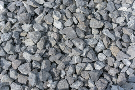 Gray Crushed Stone and Gravel Texture Background