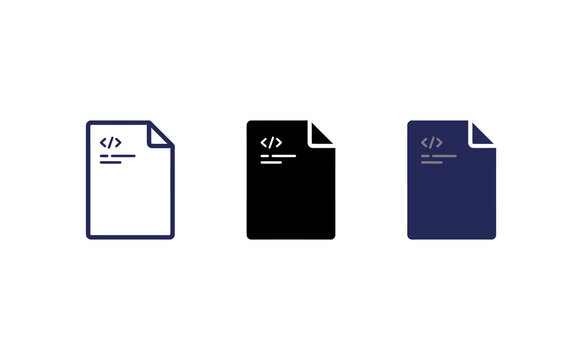 Minimalist code file icons featuring programming symbols against a clean white backdrop