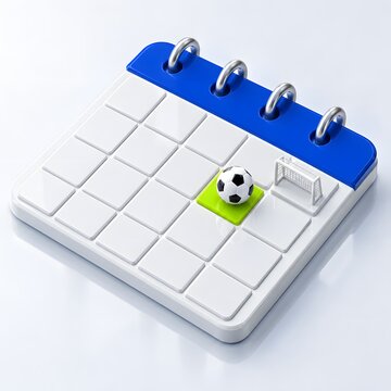 sports football calendar marking a planned match day