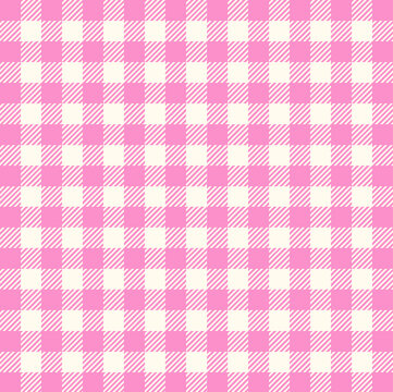 Bright Pink Gingham Check Pattern Seamless Background