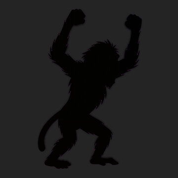 silhouette of a monkey angry