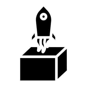 Product Launch Vector Glyph Icon Design