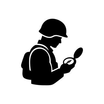 Soldier Using Spyglass Icon