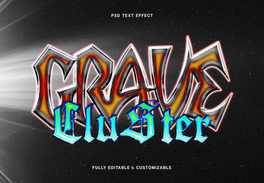 Heavy Metal Gothic Chrome Text Effect