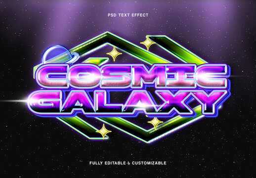 Retro Neon Space 3D Text Effect