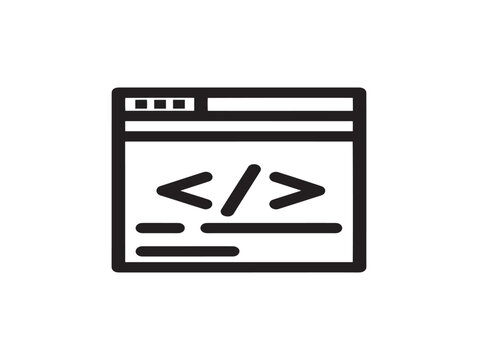 Web Development Icon Representing Frontend Coding and Software Programming Interface
