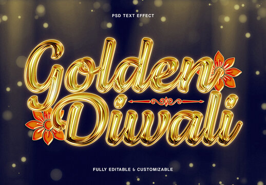 Golden Luxury Diwali Text Effect