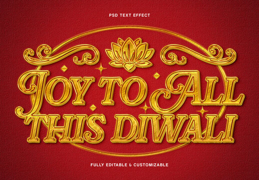 Gold Ornate Dawali Festive Text Effect