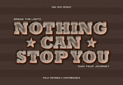 Rustic Metal 3D Text Effect