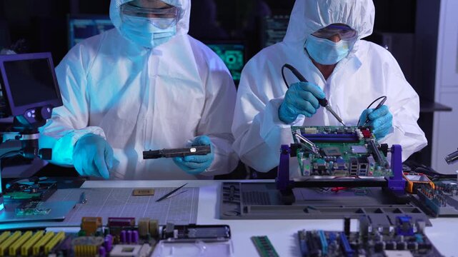 Close up of Technician measuring voltage electronic circuit board, Service after sale fix electric equipment.