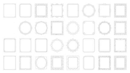 Obraz premium Ornate decorative frames isolated on transparent background, vector elements