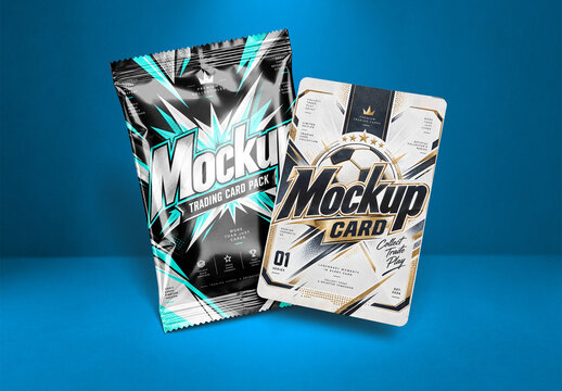 Trading Card Foil Wrapper Mockup