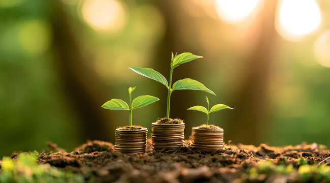 Visual representation of monetary expansion and a success icon intertwined, conveying financial abundance and riches.
