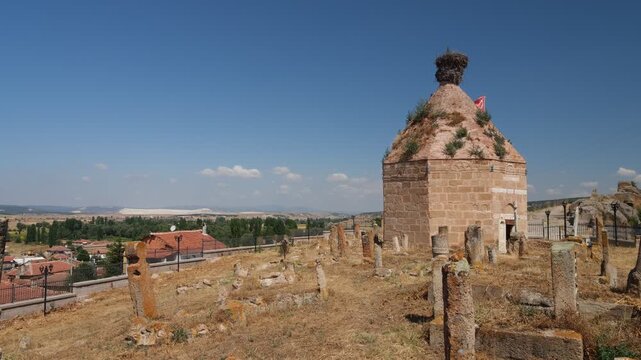 Himmet Father Tomb ( K&uuml;mbet). Phrygian valley. Eskisehir, T&uuml;rkiye. 4k video 