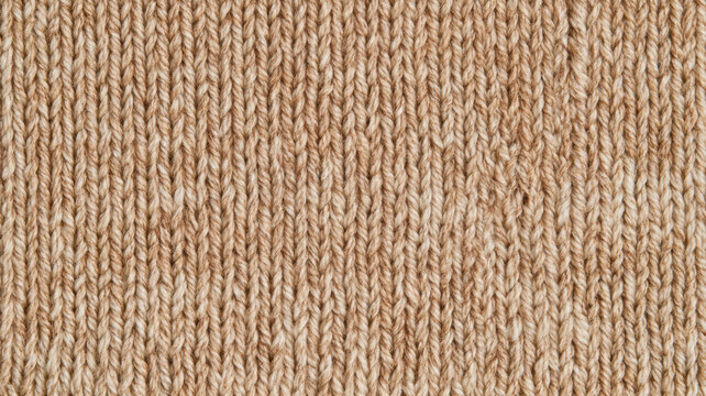 Knit fabric texture showing a warm beige wool or cotton pattern for fashion, textile design, and cozy apparel concepts creating comfort background
