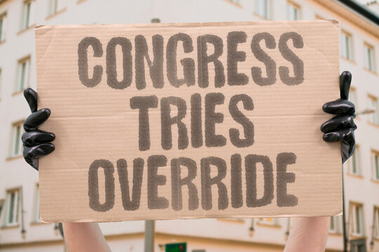 "Congress tries override" Effort to block cryptocurrency regulation through veto reversal. LEGISLATION. CRYPTO. CONGRESS. OVERRIDE. POLITICS.